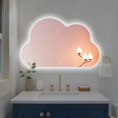 China Hotel Modern Mirror Glass Irregular Shape Mirror Glass With Light for sale