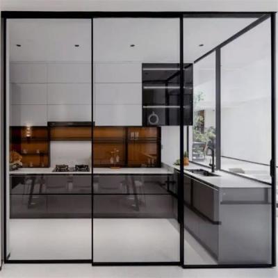 China Double Glazed Aluminum Framed Sliding Door For Kitchen Room for sale