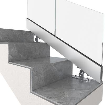 China Staircase U Shape Aluminium Profile Frameless Glass Railing Aluminium U Channel for sale