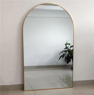 China CE Bedroom Dressing Mirror Metal Frame HD Standing Full Length Mirror for sale