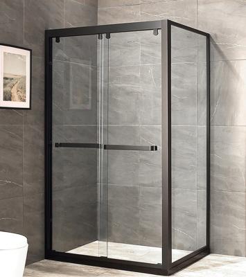 China L Shape Shower Enclosure 304 Stainless Steel Frame Slide Tempered Glass Door for sale