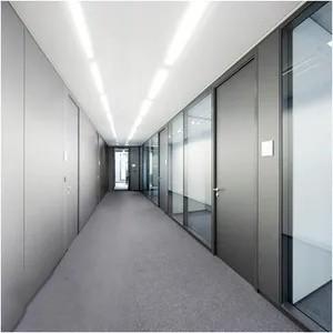 China 12mm Office Glass Partition Clear Tempered Glass With Aluminum Profiles for sale