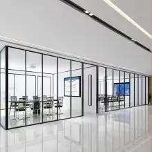 China Office Glass Partition With 12mm Clear Or Ultra-clear Tempered Glass for sale