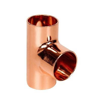 China Plumbing Water China Factory 3 Way Equal Tee Connection Copper Fittings Plumbing for Gas Water Oil for sale