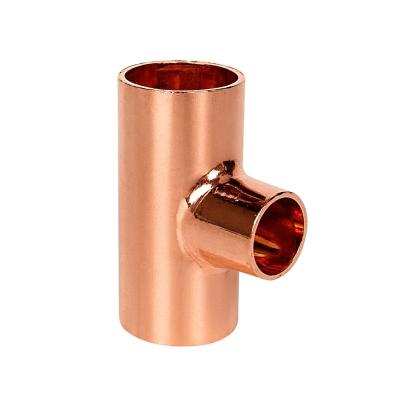 China Plumbing Water Factory Custom Tee Connection 3 Way Solder Joint Reducer Copper Fittings Plumbing for Water for sale