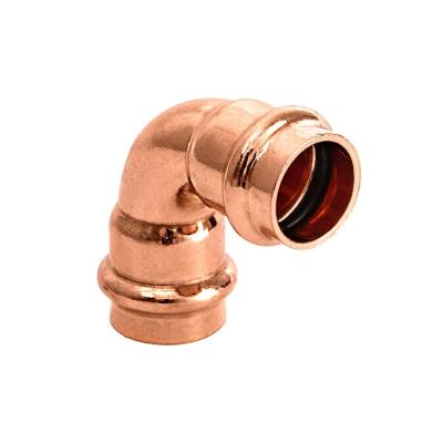 China Plumbing Water Factory Sanitary 90 Degree Elbow Press Connector Propress Fittings Copper for Plumbing Pipe for sale