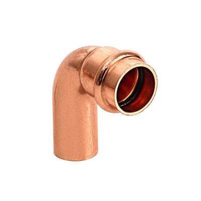 China Plumbing Water Factory Wholesale V Profile 90 Degree Elbow Plumber System Water Pipe Copper Press Fittings for sale