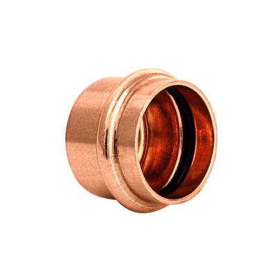 China Plumbing Water China Supplier DVGW US Market Round Shape Copper Stop End Hat Press Fittings for Plumbing for sale