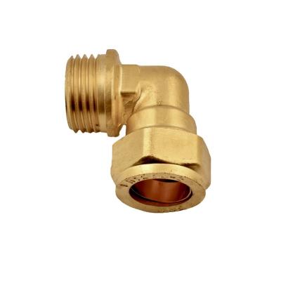 China Chilled water systems Factory Wholesaler Male Thread 90 Elbow Compression Water Plumbing Tube Pipe Brass Fittings for sale