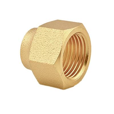 China 1/4 3/8 1/2 5/8 3/4 Brass Refrigeration Flare Copper Nuts BSP Thread Brass Flare Fittings for AC System Equal/Reducing for sale