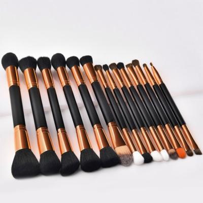 China Angular Blush 2021 2021 Makeup Brush Set Nylon Hair Base Brush Eyeshadow 14pcs Brush Set Double Sides for sale