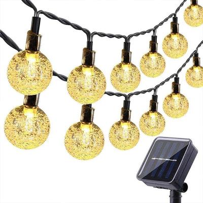 China Solar Christmas String Light IP65 30 Garden Lights 6.5m Length Outdoor Waterproof Bubble Ball for Garden, Pathway, Hotel, Yard for sale