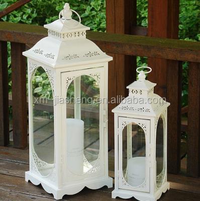 China Home Decoration Many Colors And Shapes Lantern Vintage TeaLight Holder Candlestick Holder Wedding Deco Glass Metal Candle Holder for sale