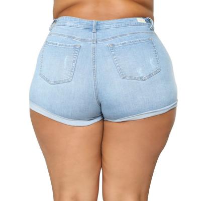 China 2020 Summer New Europe Amazon Station Express Denim Ripped Jeans Shorts Women's Denim Shorts for sale