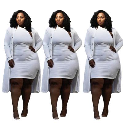 China New product POLYESTER border Amazon plus size women's clothing temperament mesh top pure white plus size suit stitching for sale