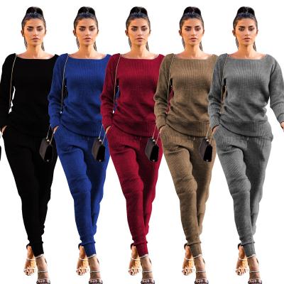 China Wholesale 2020 Casual Breathable Plus Size 2 Set Two Piece Set Sports Long Sleeve Sweatshirt Sweater Pant Suits Autumn Clothing For Women for sale