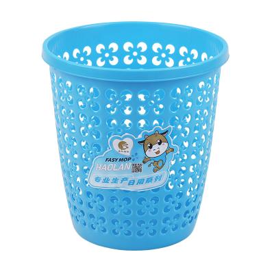 China Sustainable Household Plastic Trash Can Living Room Bathroom Circular Uncovered Trash Can Dormitory Waste Basket for sale