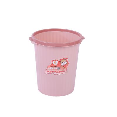 China Sustainable High Quality Plastic Round Dust Bin With Circle Ring Waste Storage Bucket Office Bin for sale