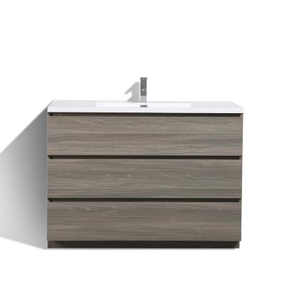 China Eco-Friendly 48 Inch Single Floor Bathroom Basin Cabinet Furniture Floating Modern Vanity Bath Antique Vanities for sale