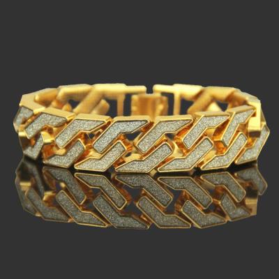 China Ice Cuban tennis hip hop jewelry link punk gold plated chunky chain bracelet for men for sale