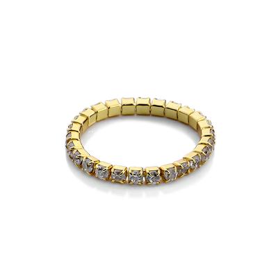 China High Quality Gold Plated Cheap Tennis Chain 925 Sterling Silver Ice Zircon Ring for sale