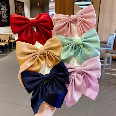 China Large Attractive Korean Style Ribbon Bowknot Hairpin Women Hair Clip Accessories for sale