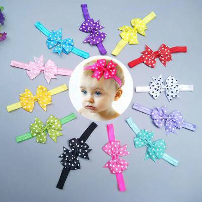 China Cheap Soft Grosgrain Ribbon Hair Bows Elastic Stretch Headband For Baby Hair Accessories for sale