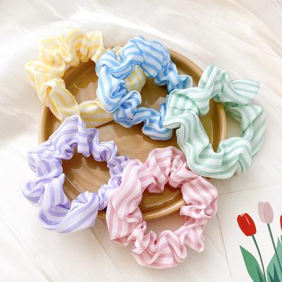 China Simple French Elastic Ponytail Holder Fabric Style Stretch Top Hair Scrunchies For For Women Girls for sale