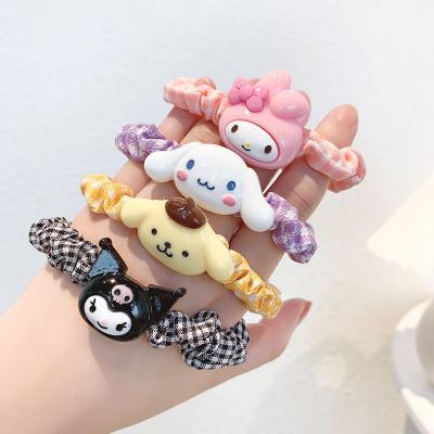 China High Stretch Ponytail Holder Hair Tie Candy Color Soft Stretchy Elastic Hair Scrunchies With Cartoon For Kids for sale