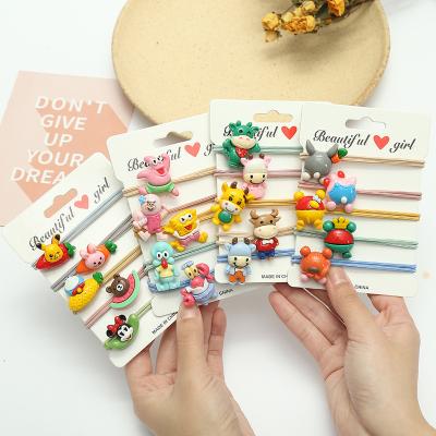 China High Quality Cartoon Assorted Letters Elastic Animal Hair Ties For Baby Hair Accessories for sale