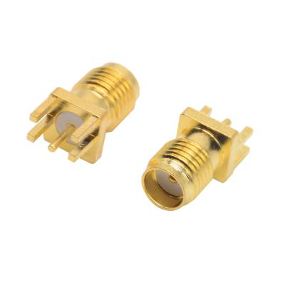 China RF Gold Straight RF SMA Female Jack Coax Connector For DIP PCB Mount for sale