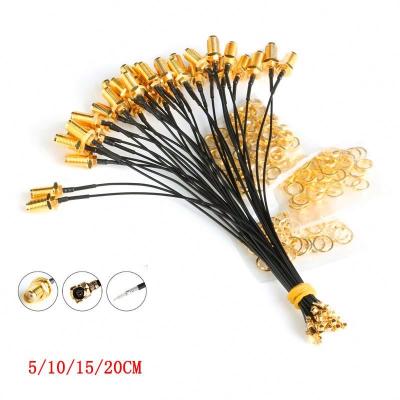 China Electronic Coaxial Connector 180 Degree SMA Female To UFL 1.13 Cable Assembly for sale