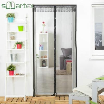 China Custom DIY Style Durable Magnets Door Mesh With Full Frame Hook Loop Magnetic Door Screen For Front Door for sale