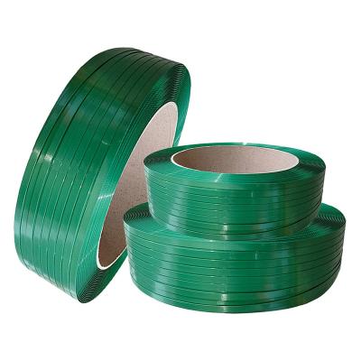 China Machine Packing Machine Packing Automatic Green Polyester Tying Belt For Used Clothes Bales for sale