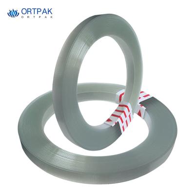 China Machine Packing Customized Transparent Polyester Strap Pet Strapping Roll for sale