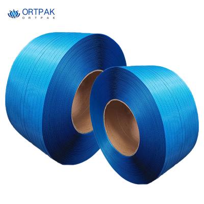 China Machine Packing 5mm 9mm 12mm 15mm PP 19mm Blue Tie For Automatic Packing Machine for sale