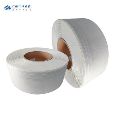 China Machine Packing 5mm 9mm 12mm 15mm White Polypropylene PP Strap 19mm for sale