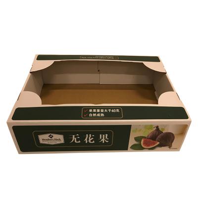 China Recycled Materials Large Tray Fruit Cardboard Corrugated Packaging Boxes Cheap Banana Packing Box Newest Color Printed Fruit Packaging Apple Packaging for sale