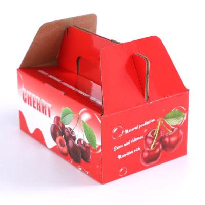 China Recycled Materials Custom Printing Biodegradable Large Size Egg Box Storage Cardboard Box Packaging Fruit Paperboard With Handle for sale