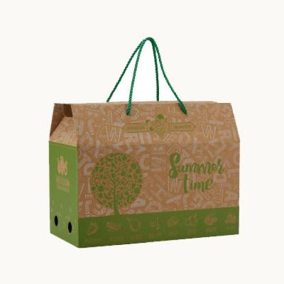 China Recycled materials cardboard fruit and vegetable box color printing fruit box brown heavy duty corrugated shipping cartons for sale