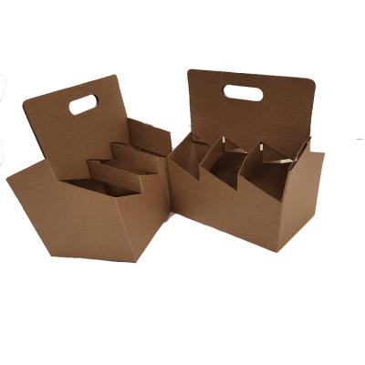 China Recycled Materials Wholesale Cheap Portable Handle Corrugated Packaging 6 Bottle Beer Carrier Paper Box for sale