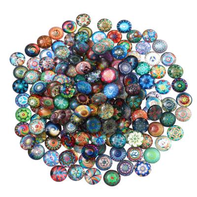 China Jewelry Making 1 Set 50Pcs Mixed Colored Round Mosaic Tile DIY Materials Art Crafts Glass Mosaic Sticker For Jewelry Making Art Craft for sale