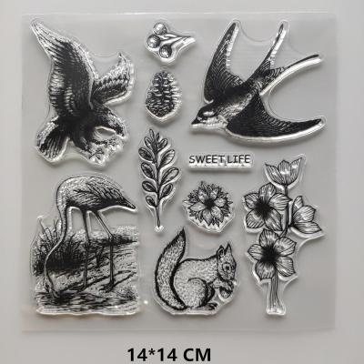 China Funny Educational Toy 26 Styles Flowers and Birds Clear Stamps Craft Supplies DIY Scrapbooking Silicon Seal Card Photo Album Ink Pad Stamping for sale