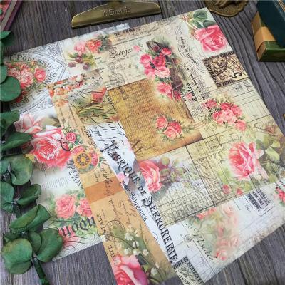 China Europe Junk Journal Planner Scrapbooking DIY Rose Bill Rose Bill Note Material Paper Travel Vintage Decorative Craft for sale