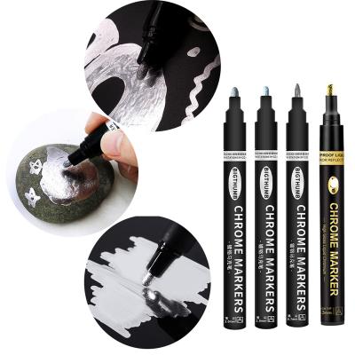 China Europe Silver Mirror Marker Pen Art Liquid Mirror DIY Resin Painting Chrome Finish Metal Crafts Pen Accessories for sale