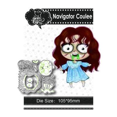 China Europe Halloween chainsaw girl metal cutting mold and stamp album DIY decoration open photo album layered drawing relief card for sale