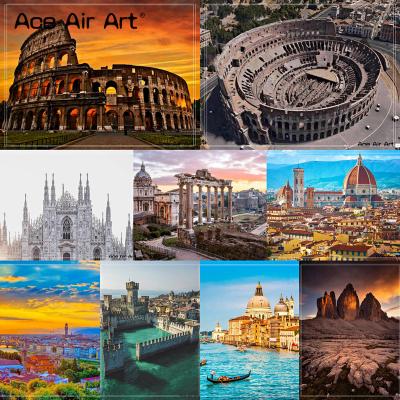 China Europe 5D DIY Diamond Painting of Italy Colosseum Venice Landscape and Scaligero Castle Embroidery Mosaic Art Decoration for Home for sale