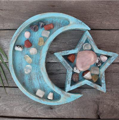 China Handmade Wooden Organizer Moon and Star Tray for Stone for sale