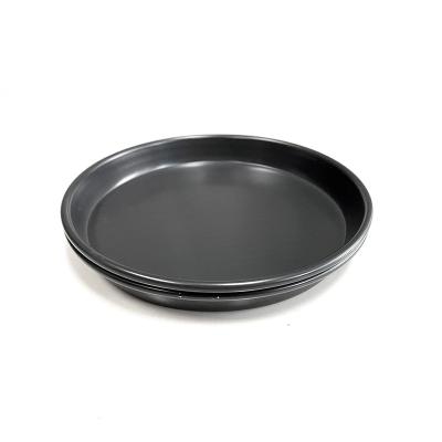 China Making pizza 8 inch pizza pan hard coat aluminum alloy round baking tin pan pizza pan maker fixed bottom deep and low for sale