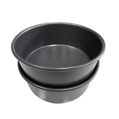 China Cake Baking Fixed Bottom 8 Inch Aluminum Alloy Hard Coat Around Baking Tin Pan Cakes Pastry Metal Cake Mold Fixed Bottom for sale